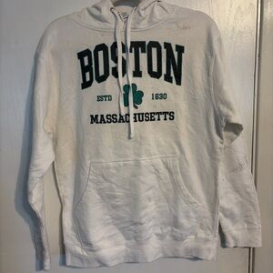 White Boston Massachusetts Hoodie